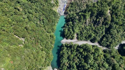 圖1新竹泰崗溪堰塞湖暫無安全疑慮持續監測（林業保育署新竹分署提供）